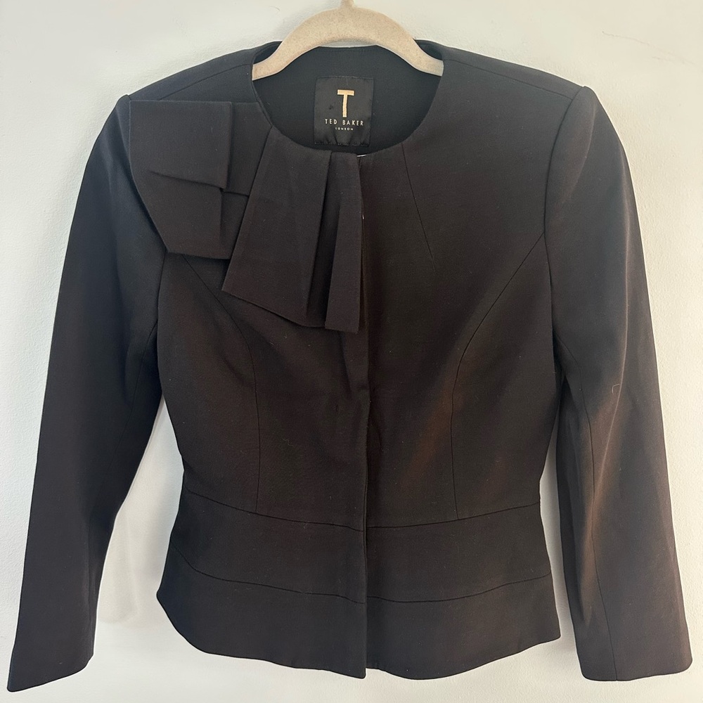 Ted Baker Black Women's Blazer with Bow Accent